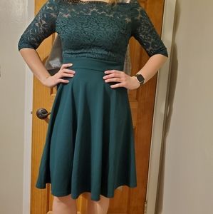 Green lace dress